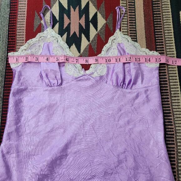 Vtg Y2K No Boundaries Satin Camisole Tank Top Sz S Lilac Lace Boho Fairy Grunge - Picture 5 of 7